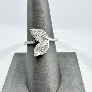 Vintage Whale Dolphin Mermaid Tail Rhinestone Ring Marine-Inspired Glam Retro